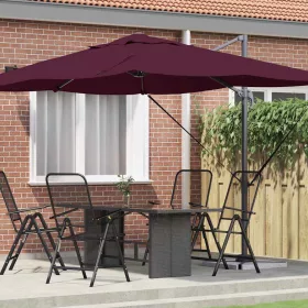   Cantilever Roma Napernyő Piros és Fekete 352 x 251 x 260 cm
