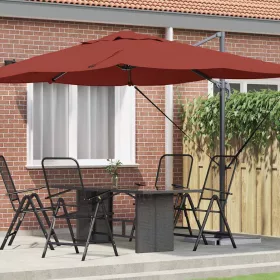   Cantilever Roma Napernyő Piros és Fekete 352 x 251 x 260 cm