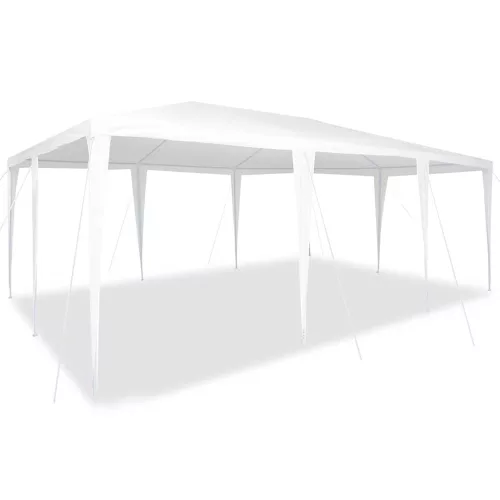 Partysátor Fehér 600 x 400 x 266 cm Poliészter és acél