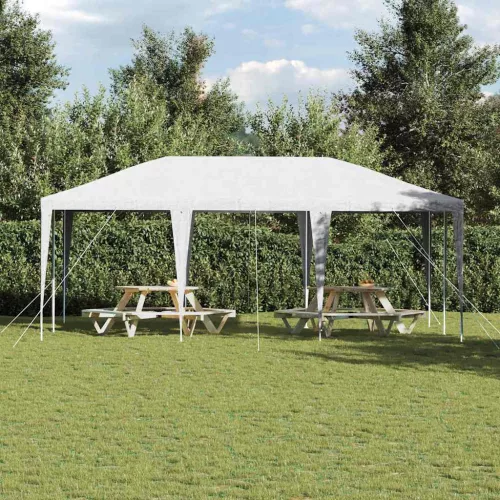 Partysátor Fehér 600 x 400 x 266 cm Poliészter és acél