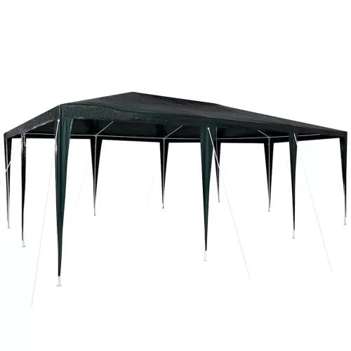 Partysátor Zöld és Fehér 600 x 400 x 266 cm Poliészter és acél