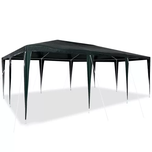 Partysátor Zöld és Fehér 600 x 400 x 266 cm Poliészter és acél