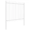 Kerti Kerítés Fehér 1.7 x 1.5 m Porszórt Acél