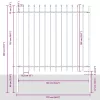 Kerti Kerítés Fehér 1.7 x 1.5 m Porszórt Acél
