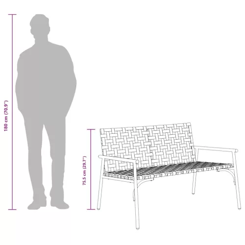 Kerti Szék Fekete 113 x 79 x 75cm polirattan