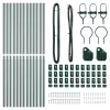 Kerítoszlopok 13 pcs Zöld Ø32mm 170 cm Horganyzott acél