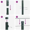 Kerítoszlopok 13 pcs Zöld Ø32mm 170 cm Horganyzott acél