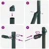 Kerítoszlopok 13 pcs Zöld Ø32mm 170 cm Horganyzott acél