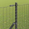 Kerítoszlopok 13 pcs Szürke Ø32mm 210 cm Horganyzott acél