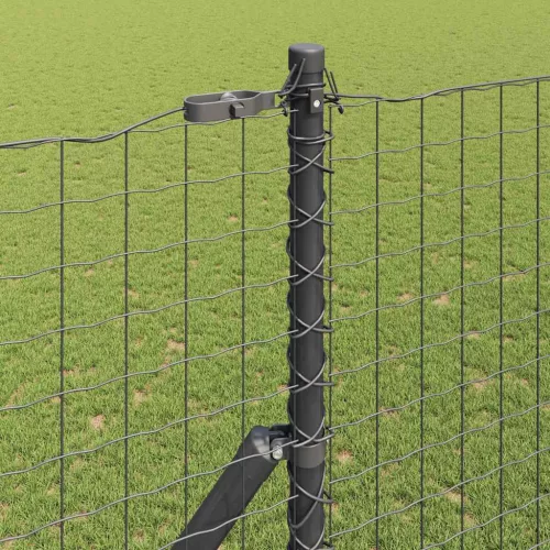 Kerítoszlopok 13 pcs Szürke Ø32mm 210 cm Horganyzott acél
