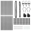 Kerítoszlopok 13 pcs Szürke Ø32mm 210 cm Horganyzott acél