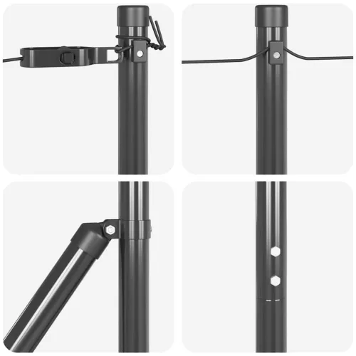 Kerítoszlopok 13 pcs Szürke Ø32mm 210 cm Horganyzott acél