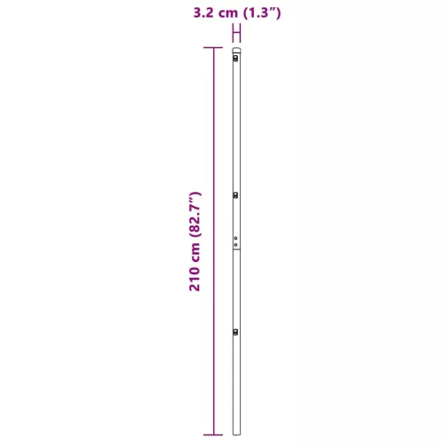 Kerítoszlopok 13 pcs Szürke Ø32mm 210 cm Horganyzott acél