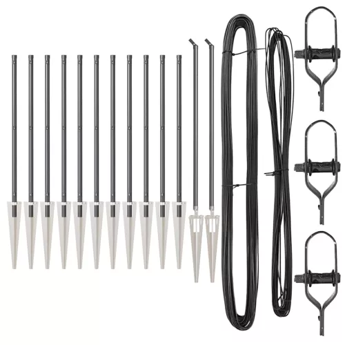 Kerítoszlopok 13 pcs Szürke Ø32mm 80 cm Horganyzott acél