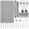 Kerítoszlopok 13 pcs Szürke Ø32mm 80 cm Horganyzott acél