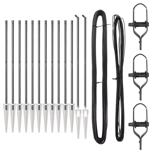 Kerítoszlopok 13 pcs Szürke Ø32mm 160 cm Horganyzott acél
