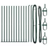 Kerítoszlopok 13 pcs Zöld Ø32mm 130 cm Horganyzott acél