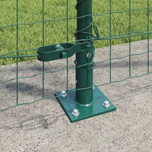 Kerítoszlopok 13 pcs Zöld Ø32mm 130 cm Horganyzott acél