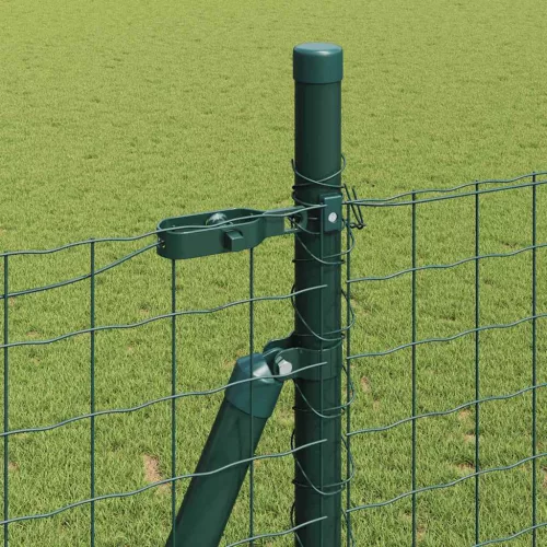 Kerítoszlopok 13 pcs Zöld Ø32mm 160 cm Horganyzott acél