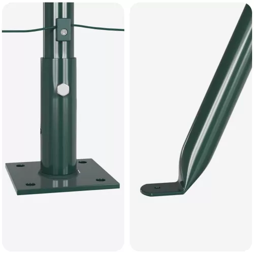 Kerítoszlopok 13 pcs Zöld Ø32mm 160 cm Horganyzott acél