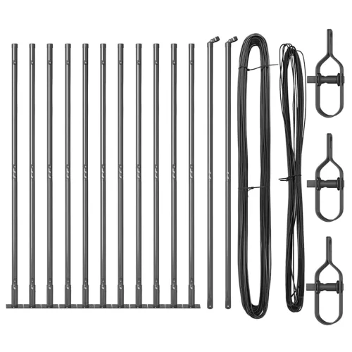 Kerítoszlopok 13 pcs Szürke Ø32mm 130 cm Horganyzott acél