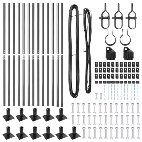 Kerítoszlopok 13 pcs Szürke Ø32mm 130 cm Horganyzott acél
