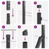 Kerítoszlopok 13 pcs Szürke Ø32mm 130 cm Horganyzott acél