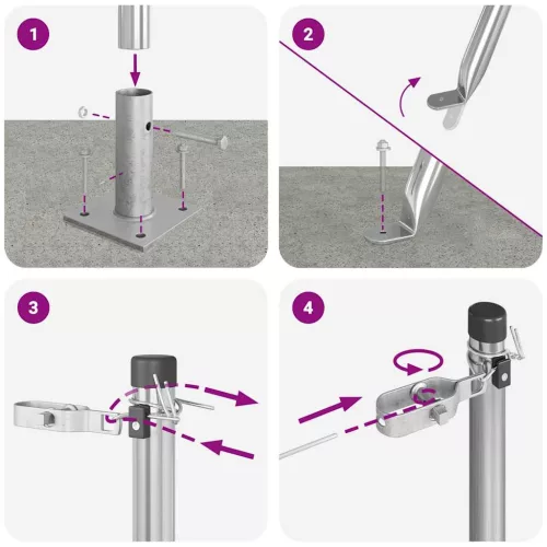 Kerítoszlopok 13 pcs Ezüst Ø32mm 160 cm Horganyzott acél