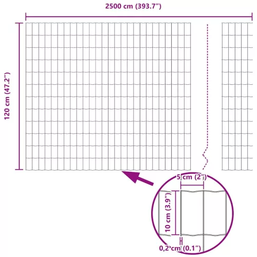 Európai Kerítés Zöld 1.2 x 25 m PVC-bevonatú vas