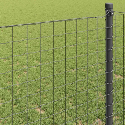 Európai Kerítés Szürke 0.8 x 25 m PVC-bevonatú vas