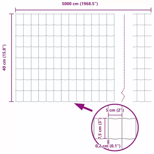 Európai Kerítés Ezüst 0.4 x 50 m Meleg horganyzott vas