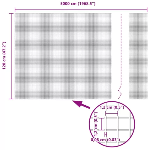 Hegesztett Drótháló Kerítés Zöld 1.2 x 50 m Acél