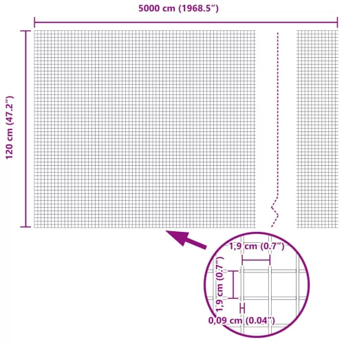 Hegesztett Drótháló Kerítés Zöld 1.2 x 50 m Acél