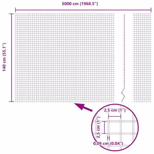 Hegesztett Drótháló Kerítés Zöld 1.4 x 50 m Acél