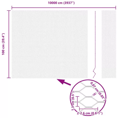 Hexagon kerítés Szürke 1 x 100 m Acél