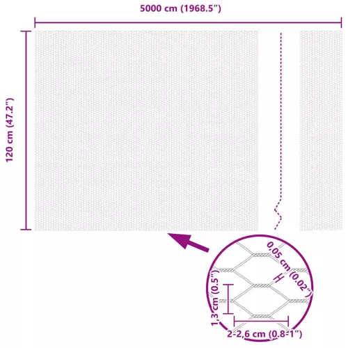 Hexagon kerítés Ezüst 1.2 x 50 m Horganyzott acél