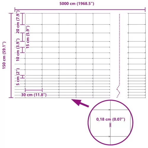 Legelőkerítés Ezüst 50 x 1.5 m Horganyzott acél
