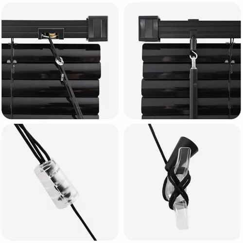 Ablak Függöny függönyökkel Fekete Alumínium