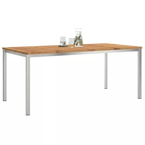 KültériÉtkezőAsztal Barna 200x90x75 cm Szilárd teakfa