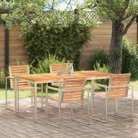 KültériÉtkezőAsztal Barna 200x90x75 cm Szilárd teakfa