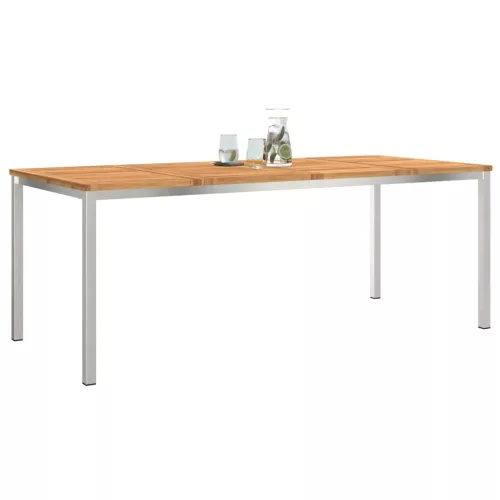 KültériÉtkezőAsztal Barna 200x90x75 cm Szilárd teakfa