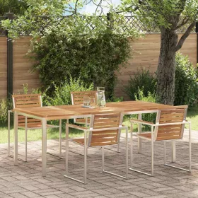 KültériÉtkezőAsztal Barna 200x90x75 cm Szilárd teakfa