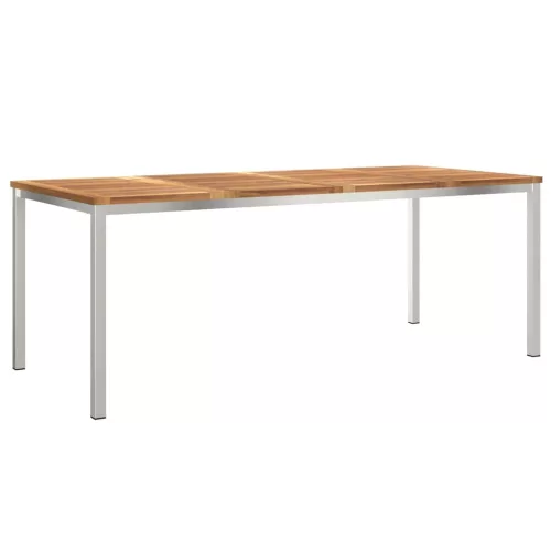 KültériÉtkezőAsztal Barna 200x90x75 cm Szilárd teakfa