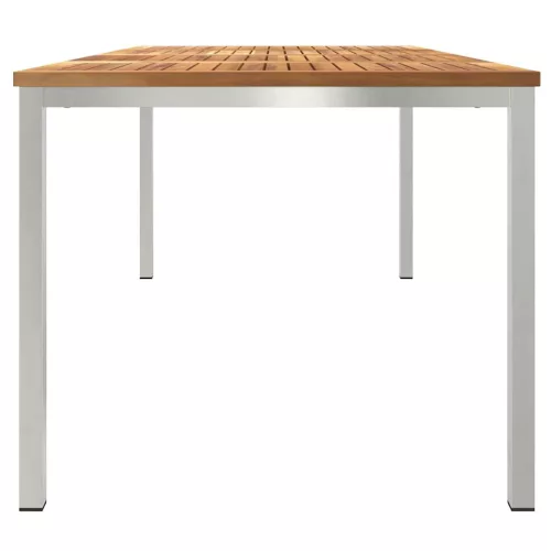 KültériÉtkezőAsztal Barna 200x90x75 cm Szilárd teakfa
