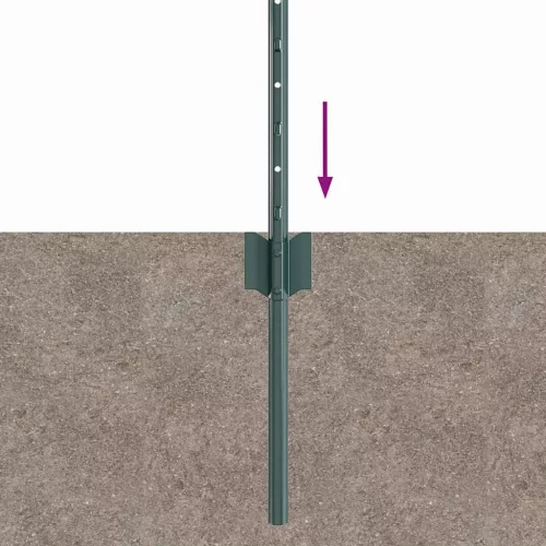 Kerítoszlopok 5 pcs Zöld 40 cm Acél