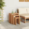 Fészek Oldalasztalok 3 pcs Barna 33 x 44,5 x 51 cm Tömör tíkfa