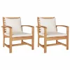 Kerti székek 2 pcs Természetes 60 x 65 x 76.5 cm Tömör tíkfa