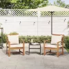 Kerti székek 2 pcs Természetes 60 x 65 x 76.5 cm Tömör tíkfa