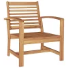 Kerti székek 2 pcs Természetes 60 x 65 x 76.5 cm Tömör tíkfa