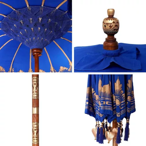 Balinéz Napernyő Kék (210-220) x 260 cm Pamut és tömör fa